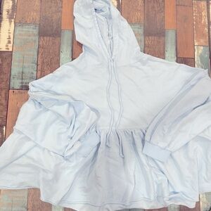 Aerie blue peplum hoodie size large nwt lightweight